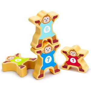 Комплект Hape Влакче с маймунки - 16 части