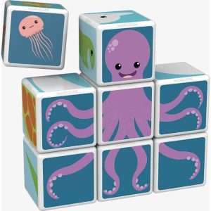 Магнитен Конструктор Geomag - Magicube Морски животни и карти - 11 части