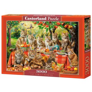 Пъзел Castorland Събиране на котешкото семейство - 3000 части