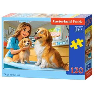 Пъзел Castorland Кучета при ветеринаря - 120 части