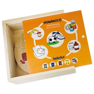 Дървен пъзел Beleduc Humanico Разделяне на отпадъци - 30 части