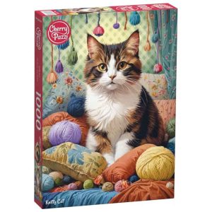 Пъзел Cherry Pazzi Плетящо коте - 1000 части